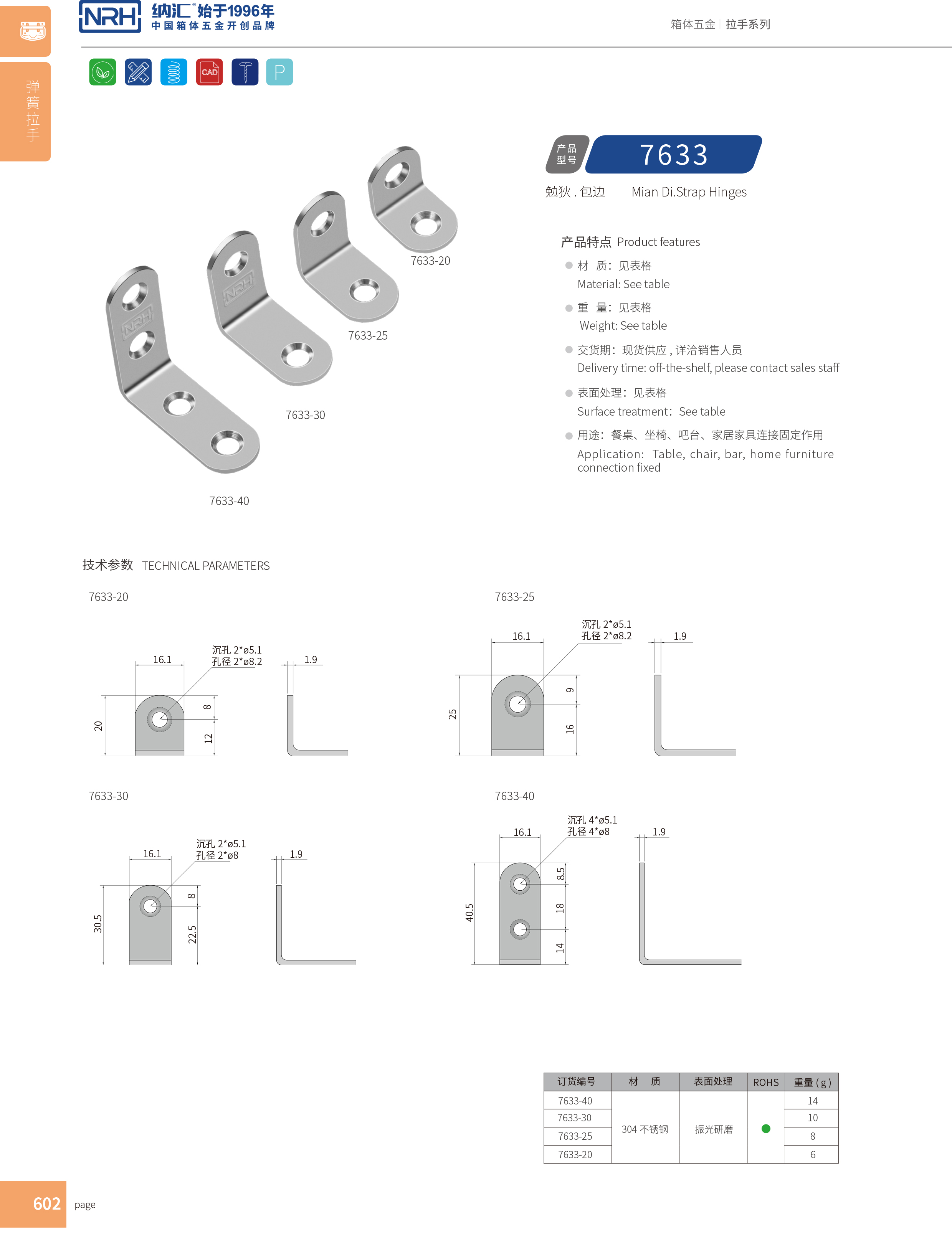 包邊7633-20工具箱包角_直角三角護角_NRH納匯包邊 