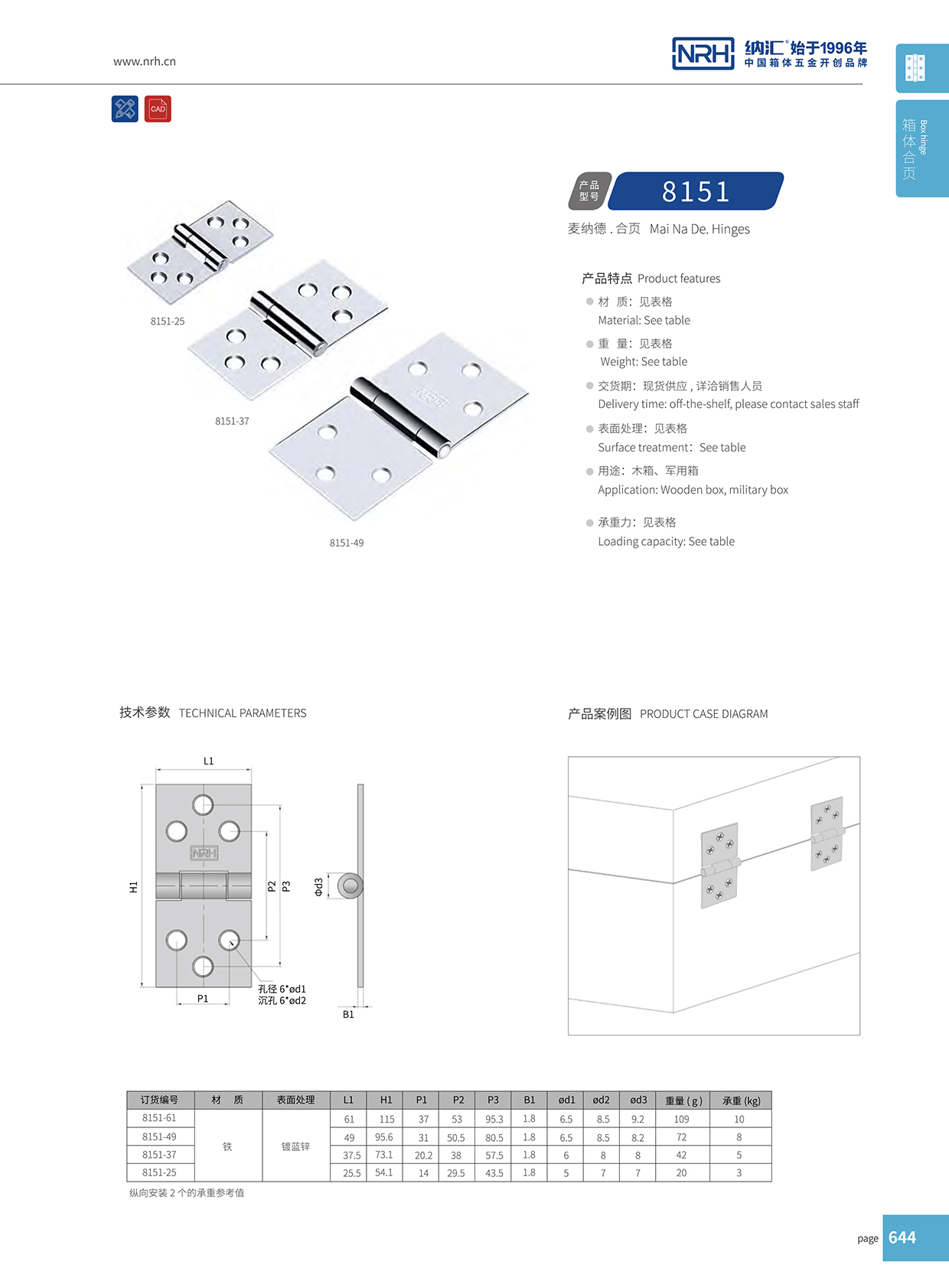 8151-49木箱工具箱合頁