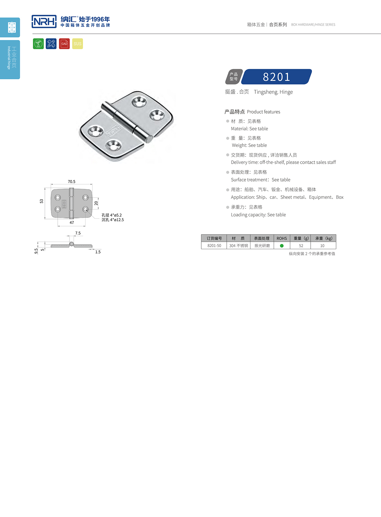 8201-50醫用箱合頁