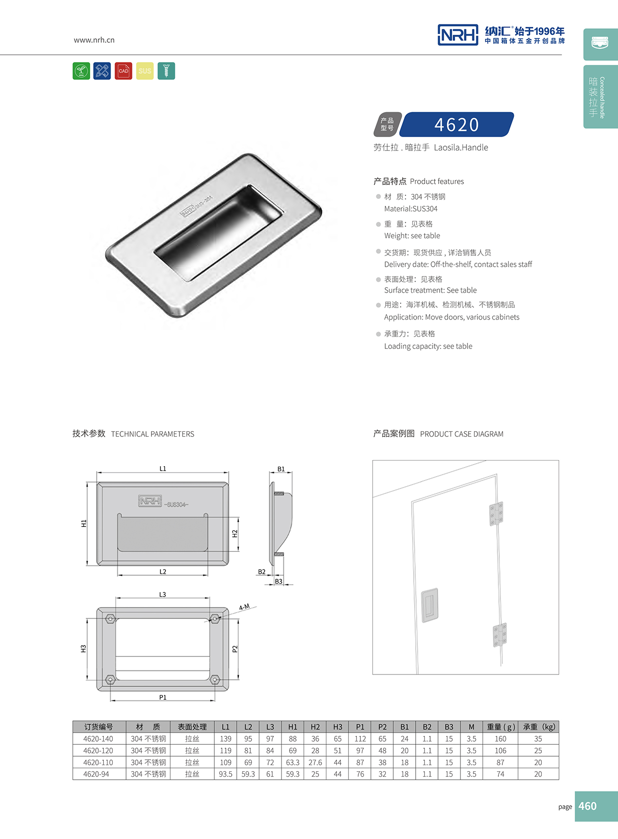 納匯/NRH 4620-140 五金提手