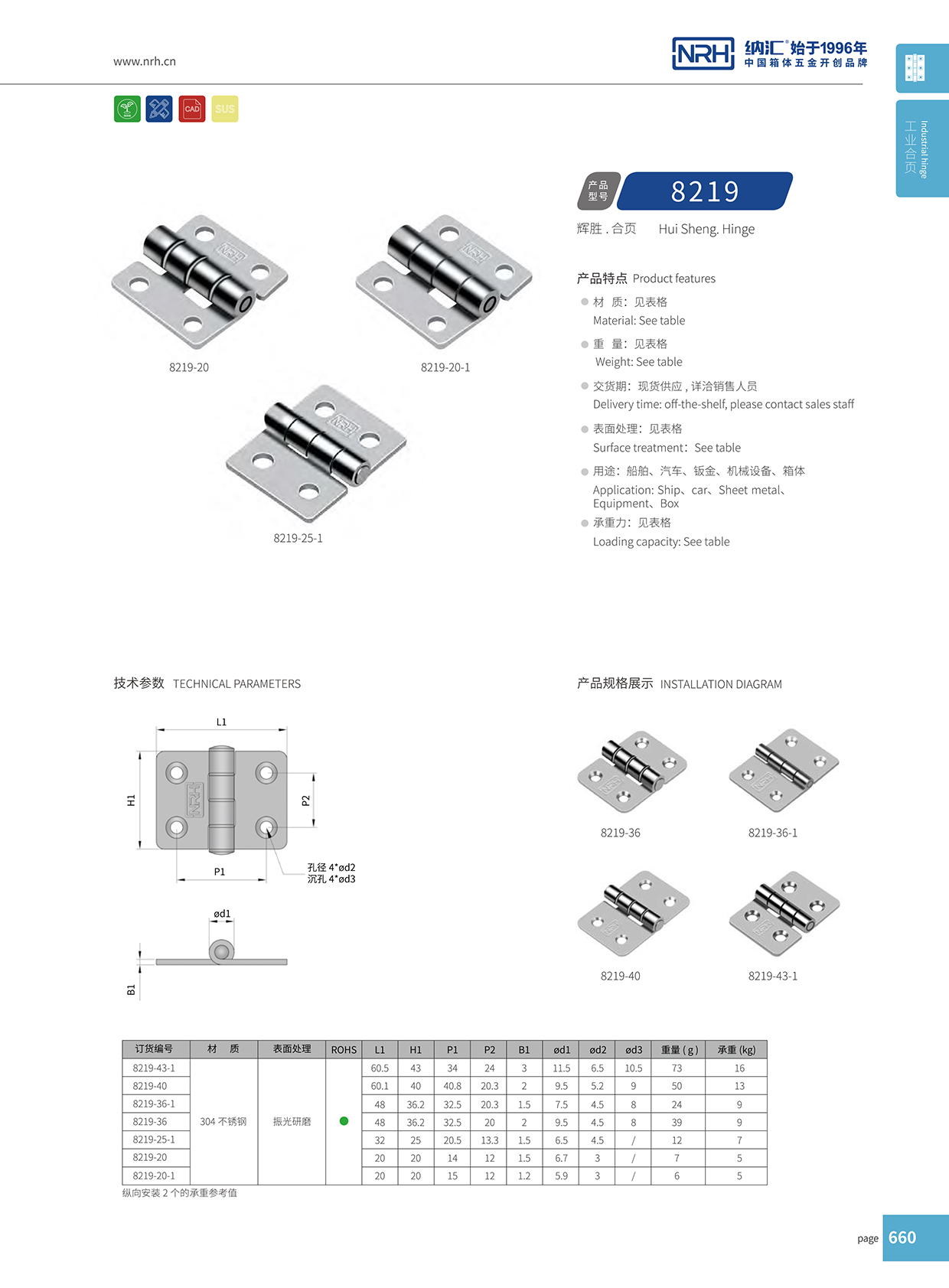 8219-20-1木箱配件合頁鉸鏈